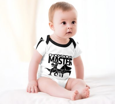 T-REX 'CHOPSTICKS MASTER'—Baby Bodysuit | Rabbit Skins