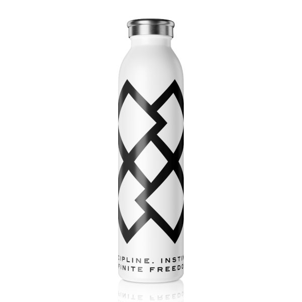 Slim Water Bottle — Minimal Black Geometric Infinity Design | Stainless Insulated Bottle