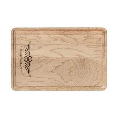 Engraved Wooden Cutting Board – Rustic Winged Knot Design, Personalized Charcuterie & Prep Board