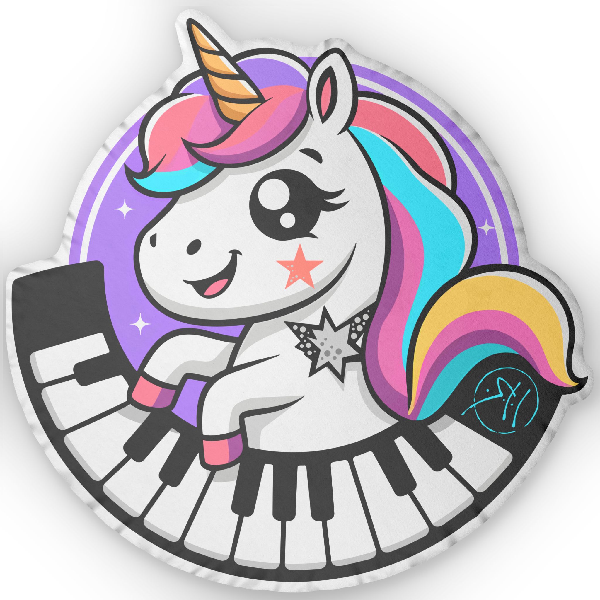 Unicorn Piano Custom Shaped Pillow — Cute Rainbow Music Plush Decor - Image 2